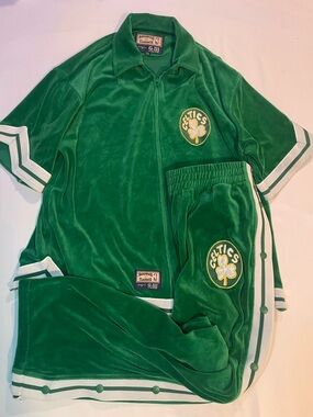 Vintage Boston Celtics Hardwood Classics Velour Tracksuit G-III XXL Break Away